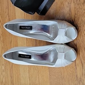 White Ray White House Black Market  Satin Platform heels